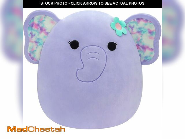 Lot 74-13382557 - Squishmallows Original 20-Inch Anjali Purple Elephant with Tie-Dye Ears and Flower - Official Jazwar...