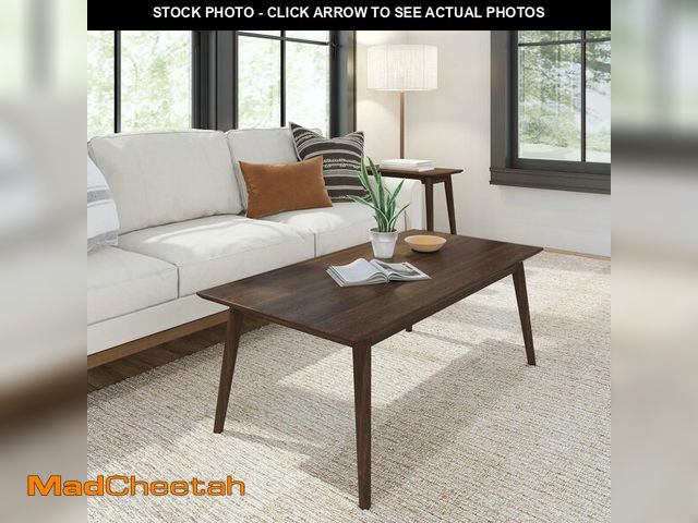 Lot 74-12267202 - Plank+Beam 48 Inch Mid Century Modern Coffee Table, Wood Coffee Tables for Living Room, Rectangular ...