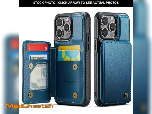 Lot 74-12122758 - Vinich for iPhone 13 Pro Wallet Case with Card Holder, RFID Blocking Credit Slots Kickstand Shockpro...