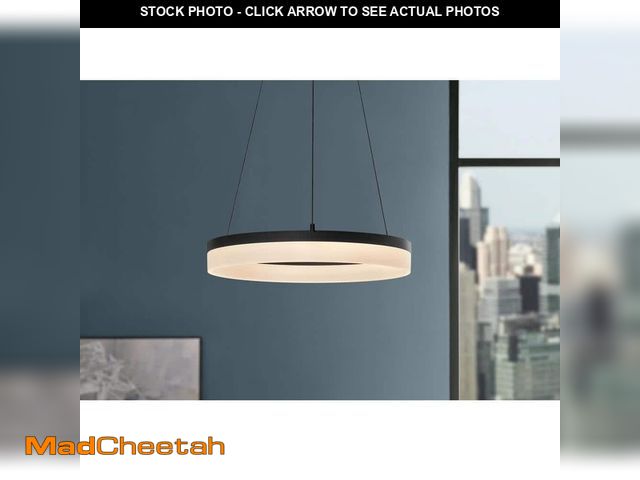 Lot 74-12745854 - (MISSING HARDWARE) Home Decorators Collection Kipling 35-Watt Black Modern Integrated LED Pendant Li...