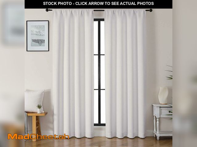 Lot 74-14334739 - Gwine Ivory Curtains for Bedroom 84 Inches Long - Thermal Insulated Noise Reducing Window Curtain Pa...