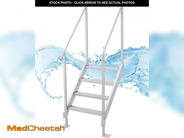 Lot 74-12397794 - CO-Z 4 Step Dock Ladder, Pontoon Boat Ladder with 500lb Load, Height Adjustable Swim Ladder with Wid...