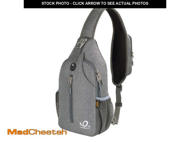 Lot 74-12222254 - WATERFLY Crossbody Sling Backpack Sling Bag Travel Hiking Chest Bags Daypack (Dark gray) - USED