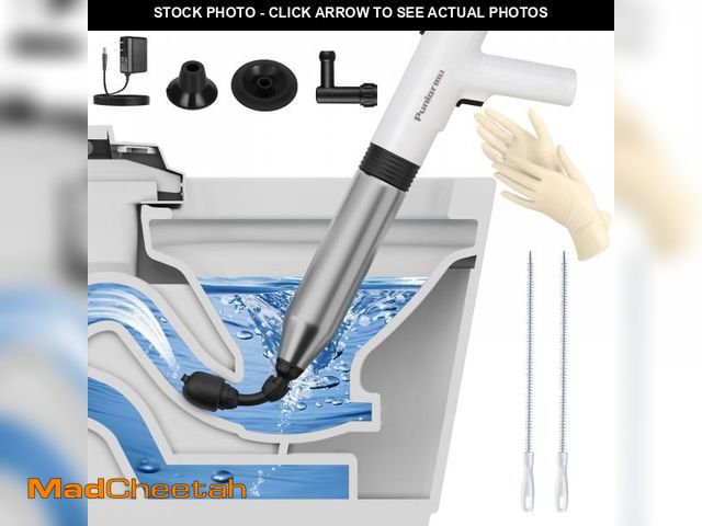 Lot 74-12103919 - Puniarmu Electric Toilet Plunger,Unclog In One Shot,Remover For Bathroom,Kitchen Pipes Clog,High Pre...