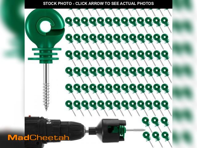 Lot 74-12343402 - MorningRo 100 Pcs Green Electric Fence Insulator Self Tapping Screw in Insulator Fence Ring Post Ins...