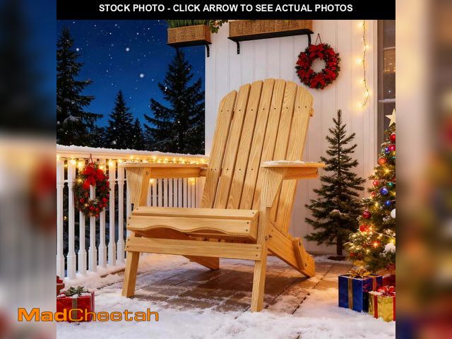 Lot 74-12833284 - Ktaxon Folding Wooden Adirondack Chair Folding Wood Accent Wood Single Chair for Outdoor and Indoor,...