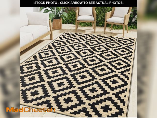 Lot 74-12459246 - Smiry Waterproof Outdoor Rug 6x9 ft, Reversible Plastic Straw Patio Camping Rugs, Outdoor Indoor RV ...