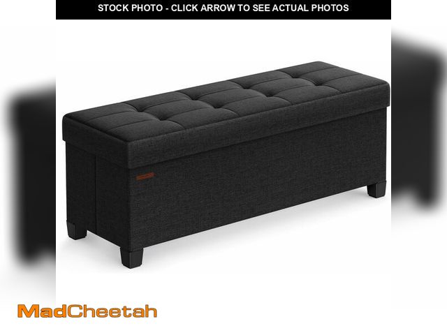 Lot 74-12760487 - SONGMICS Storage Ottoman Bench, Foldable Foot Rest with Legs, 15 x 43 x 15.7 Inches, End of Bed Benc...