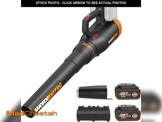 Lot 74-12150882 - WORX Nitro WG581.1 40V Cordless Leaf Blower, Quiet Electric Blower for Lawn Care with 530CFM &amp; 1...