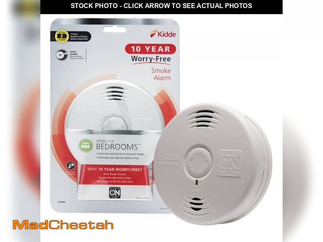 Lot 74-12411782 - Kidde 10 Year Worry-Free Battery Powered Smoke Detector with Photoelectric Sensor and Voice Alerts -...