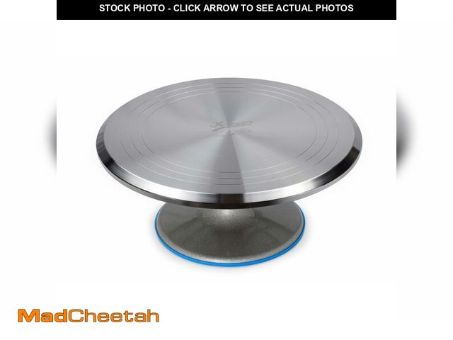 Lot 74-14206297 - Ateco Revolving Cake Decorating Stand, 615 12" Round, Aluminum Base, White - UNUSED