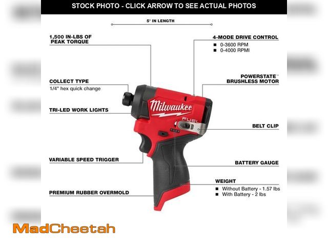 Lot 74-12790063 - Milwaukee M12 FUEL 12V Lithium-Ion Brushless Cordless 1/4 in. Hex Impact Driver (Tool-Only) - USED