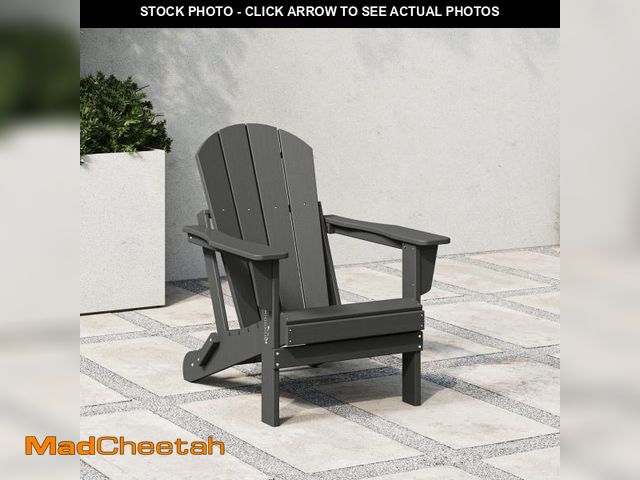 Lot 74-12513652 - Westintrends Outdoor Folding HDPE Adirondack Chair, Patio Seat, Weather Resistant, Dark Green - UNUS...