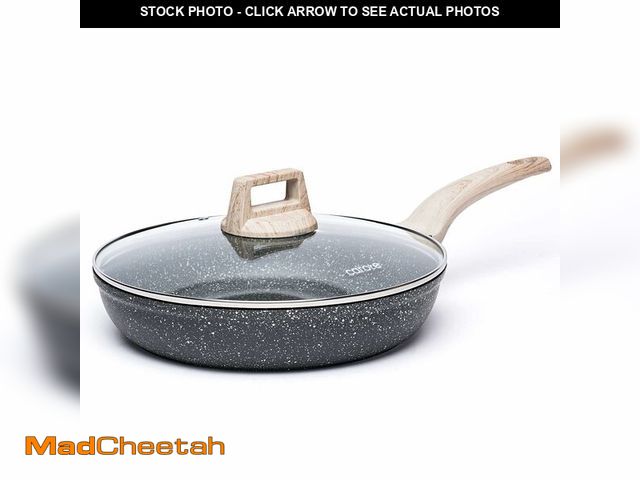 Lot 74-12699240 - CAROTE Non Stick Frying Pan Skillet, 8" Nonstick Fry Pan with Glass Lid, Egg Pan Omelet Pans, Granit...