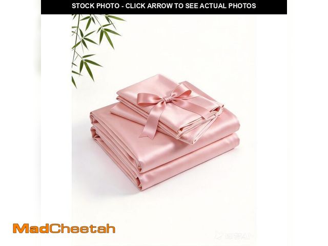 Lot 74-14387156 - Yibeizi 100% Viscose Bamboo Pink Bed Sheets Queen Size Cooling Sheets - UNUSED
