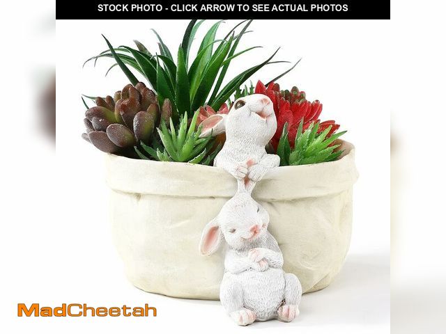 Lot 74-14215291 - WONDHOME Rabbit Flower Pot Succulent Planter Garden Pots, Easter Decorative Flower Pot,Animal Shaped...