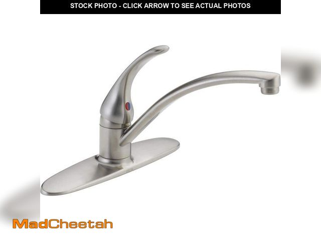 Lot 74-13038300 - Delta Foundations Single-Handle Standard Kitchen Faucet in Stainless - UNUSED