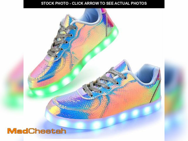 Lot 74-12679343 - (MISSING BATTERIES) Qimaoo Light Up Shoes Men Women LED Shoes USB Charging Adult High Top LED Sneake...