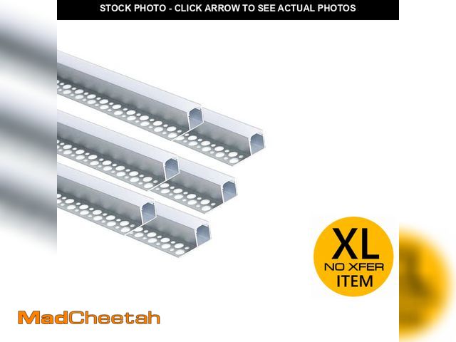 Lot 74-12569694 - Besseto Plaster-in LED Channel 6 Pack 6.6FT/2 Meter Trim Edge Tile LED Strip Aluminum Channel, Triml...