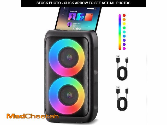 Lot 74-13712850 - Bluetooth Speaker with 2 Wireless Microphones - Big Party Speaker for Adults Kids Karaoke with Light...