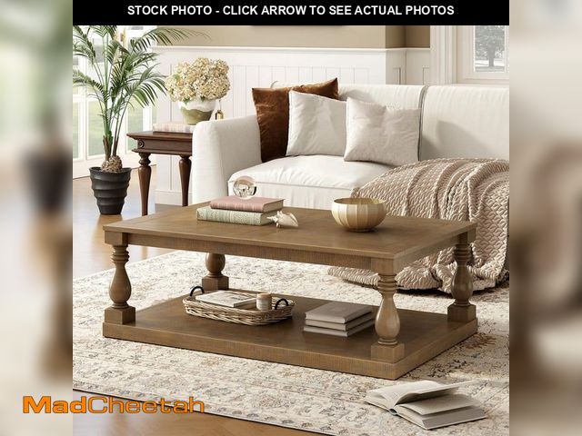 Lot 74-12659561 - Harper &amp; Bright Designs Rustic 45.2 in. Brown Rectangle Solid Wood Coffee Table with Storage She...