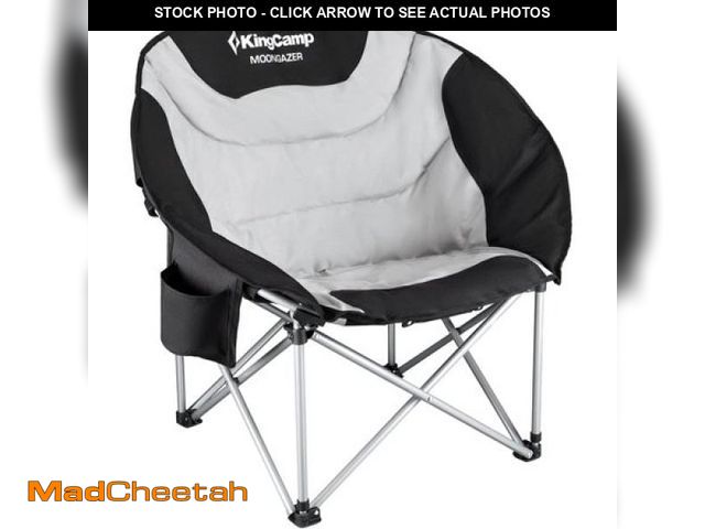 Lot 74-12155963 - KingCamp Oversized Saucer Round Folding Camping Chair - 330lbs Heavy-Duty Support  Ultra-Comfortable...