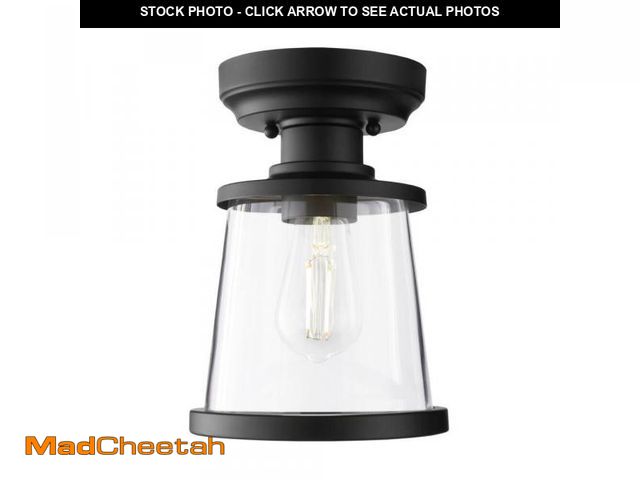 Lot 74-12141914 - Hampton Bay Rigby 9.6 in. 1-Light Matte Black Round Flush Mount  Farmhouse Ceiling Light - UNUSED