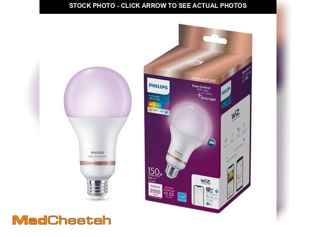 Lot 74-12675312 - Philips 150-Watt Equivalent A23 LED Smart Wi-Fi Color Changing 2200-6500 (K) Light Bulb Powered by W...