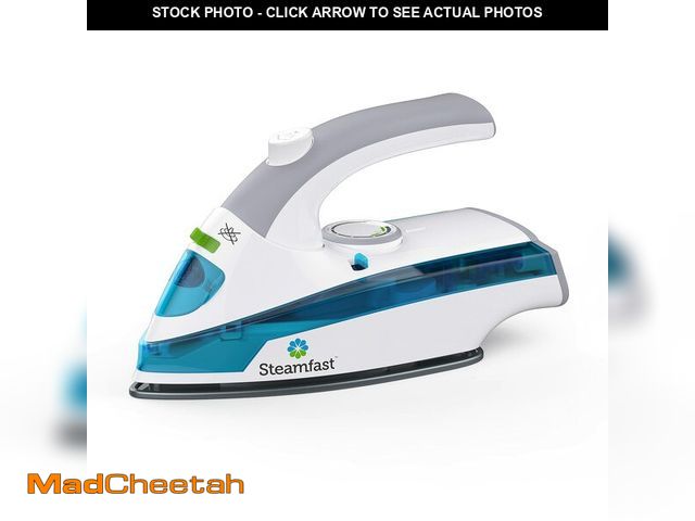 Lot 74-13630382 - Steamfast SF-710 Mini Steam Iron, Non-Stick Sole Plate, Foldable Handle, 45 Second Heat Up Time, Cor...
