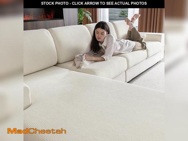 Lot 74-12219156 - OHSIO Sectional Couch Covers, Wear Resistant Stretch Sofa Covers Washable Soft Couch Cushion Covers ...
