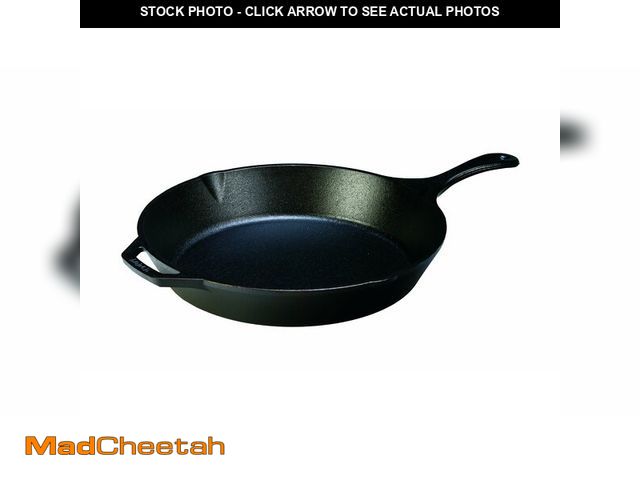 Lot 74-12703032 - Lodge 13-1/4 Inch Cast Iron Pre-Seasoned Skillet Ã¢â¬â Signature Teardrop Handle - Use in the Ove...