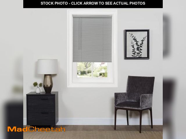 Lot 74-12210593 - Cordless Room Darkening Mini Blind - 29 Inch Width, 64 Inch Length, 1" Slat Size - Gray - Cordless G...