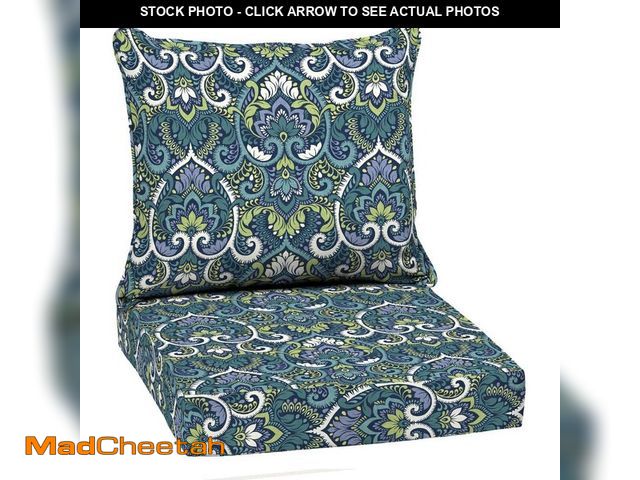 Lot 74-14290672 - ARDEN 22 in. x 24 in. 2-Piece Deep Seating Outdoor Lounge Chair Cushion in Sapphire Aurora Blue Dama...
