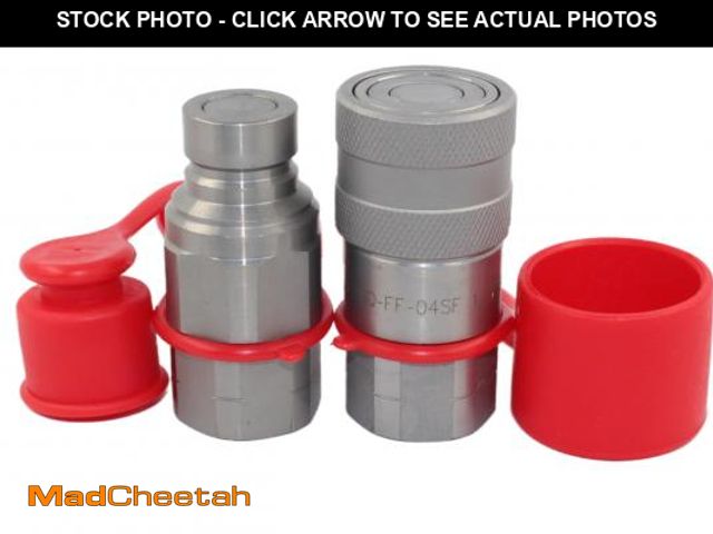 Lot 74-12431446 - 1/2'' SAE-08 Flat Face Hydraulic Coupler Skid Steer Quick Connect Disconnect Coupling 1/2 Body UNF3/...