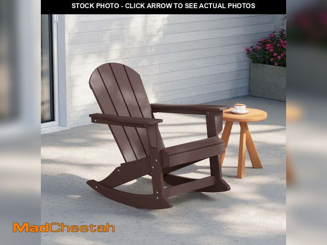 Lot 74-13776313 - WestinTrends Malibu Outdoor Patio Porch Rocking Adirondack Chair, brown - UNUSED