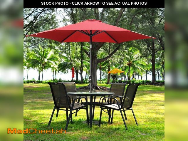 Lot 74-13816443 - Ainfox 9ft Patio Umbrella Outdoor Portable Table Market Umbrella with Push Button Tilt/Crank Waterpr...