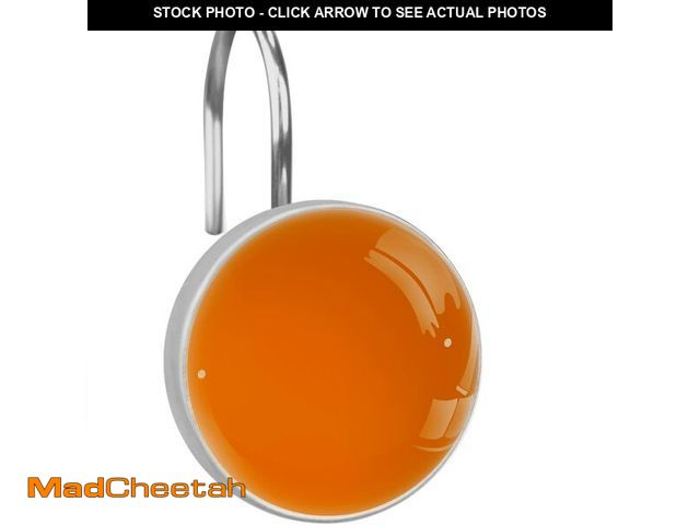 Lot 74-13622931 - C.IOPMNU 12pcs Orange Shower Curtain Hooks,Decoration Shower Curtain Rings Roller, Stainless Steel R...