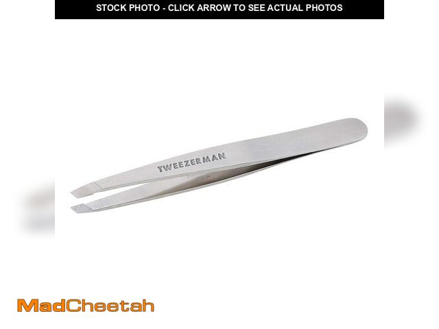 Lot 74-14273411 - Tweezerman Stainless Steel Slant Tweezer - Eyebrow Tweezers for Women and Men (Silver) - USED