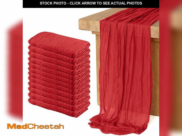 Lot 74-14204973 - 12 Pack Cheesecloth Table Runner 10Ft Christmas Gauze Boho Table Runners for Wedding Decor Bridal Sh...