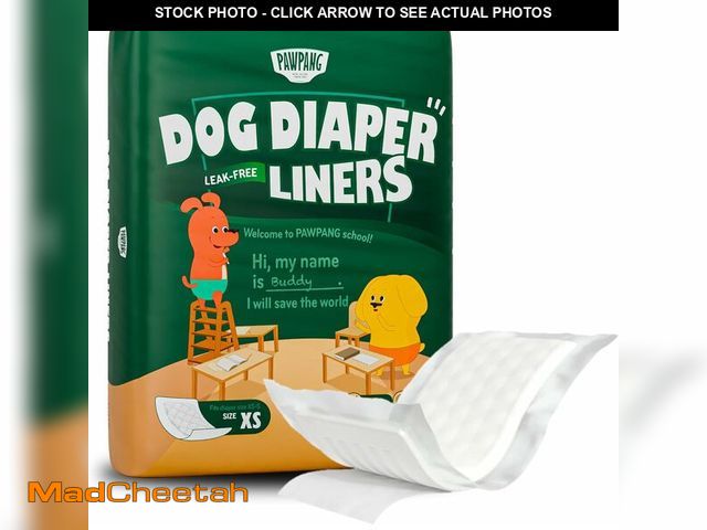Lot 74-12675483 - PAWPANG Disposable Dog Diaper Liners Booster Pads for Male &amp; Female Dogs, 100ct, 4 Sizes Options...