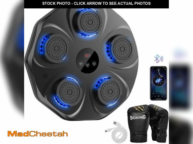 Lot 74-13710633 - (MISSING ONE GLOVE) GLLM Music Boxing Machine, Music Punching Trainer with Boxing Gloves, Wall Mount...