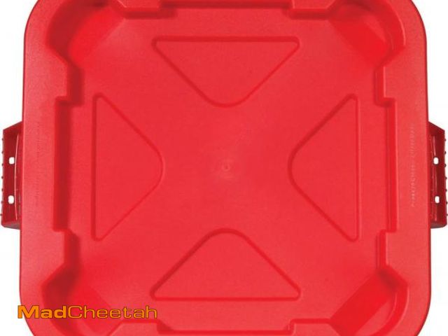 Lot 74-12285778 - Rubbermaid Commercial Products Brute Square Snap Lock Lid, Red, Compatible with The Heavy Duty 40-Ga...