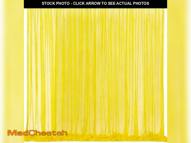 Lot 74-14293332 - 10x10 Yellow Tulle Backdrop Curtains for Parties, Sheer Backdrop Curtain Wedding Photo Backdrop Drap...