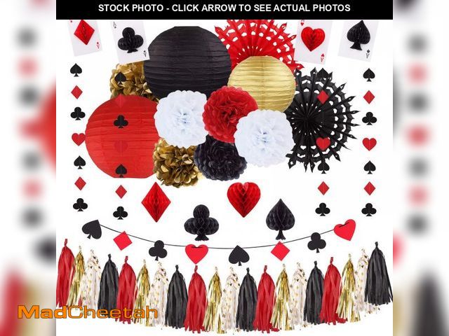 Lot 74-11549403 - ELOPELY Casino Theme Party Decorations, Game Night Party Magic Birthday Party Decorations, Magic Ban...