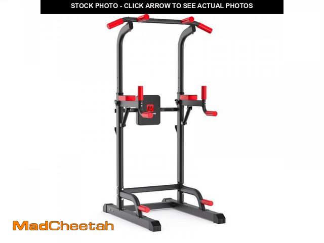 Lot 74-12160072 - Power Tower Dip Station,Multi-Function Pull Up Adujustable Height Up 85.5" for Home Gym Strength Tra...