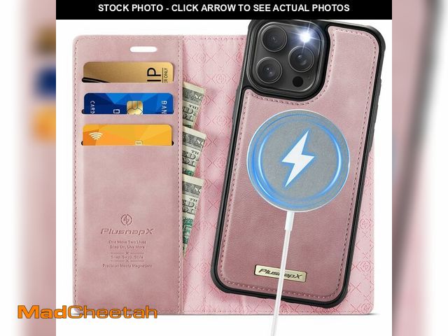 Lot 74-12976614 - PlusnapX Wallet Case for iPhone 15 Pro Compatible with Magsafe, 2-in-1 PU Leather Flip RFID Blocking...