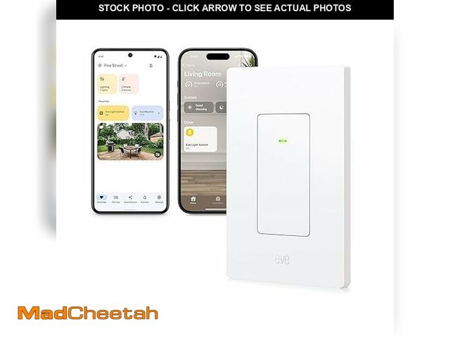 Lot 74-11471251 - Eve Light Switch (Matter) â Smart Wall Switch for Apple Home, Alexa, Google Home, SmartThings; for...
