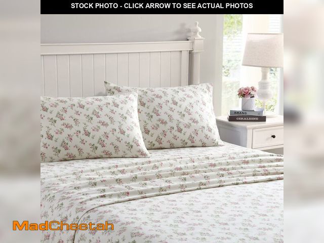 Lot 74-12604664 - Laura Ashley Home Collection Premium Ultra Soft Cozy Lightweight Cotton Flannel Bedding Sheet Set, W...