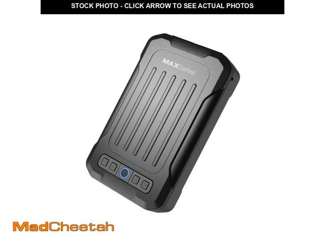Lot 74-14372129 - MAXSafes 18- Gauge Steel Portable Lock Box Safe with Digital Fingerprint Lock Access in Black TSA Co...