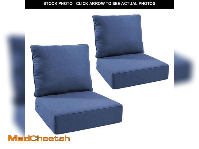 Lot 74-14115478 - Pocassy 24 in. x 24 in. x 6 in. 4-Piece CushionGuard Deep Seating Outdoor Lounge Chair Replacement C...